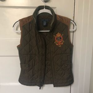 Ralph Lauren Quilted Olive Polo Vest
